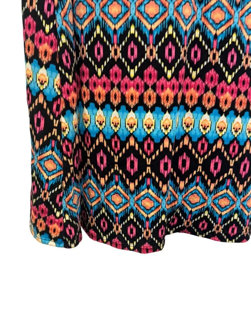 Brat Star Womens Maxi Skirt Geometric Pattern Elastic Waist Multicolor Size L - Picture 5 of 7